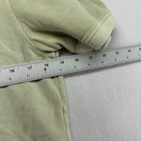 J Crew Polo Shirt men's Small Green Washed Pique Knit Preppy Oarsman Solid NEW - Picture 6 of 10